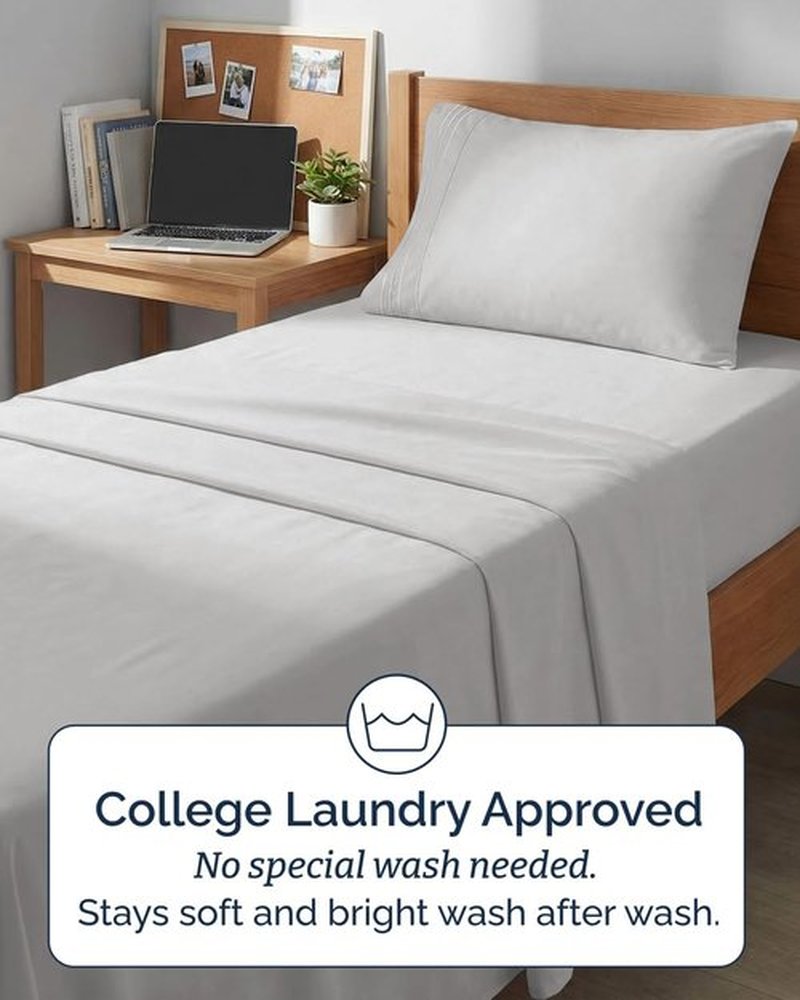 Skiennix Twin XL Sheet Set - Comfy Cooling Bed Sheets | Hotel Luxury Bedding - Deep Pockets, Soft, Wrinkle-Free - French Grey