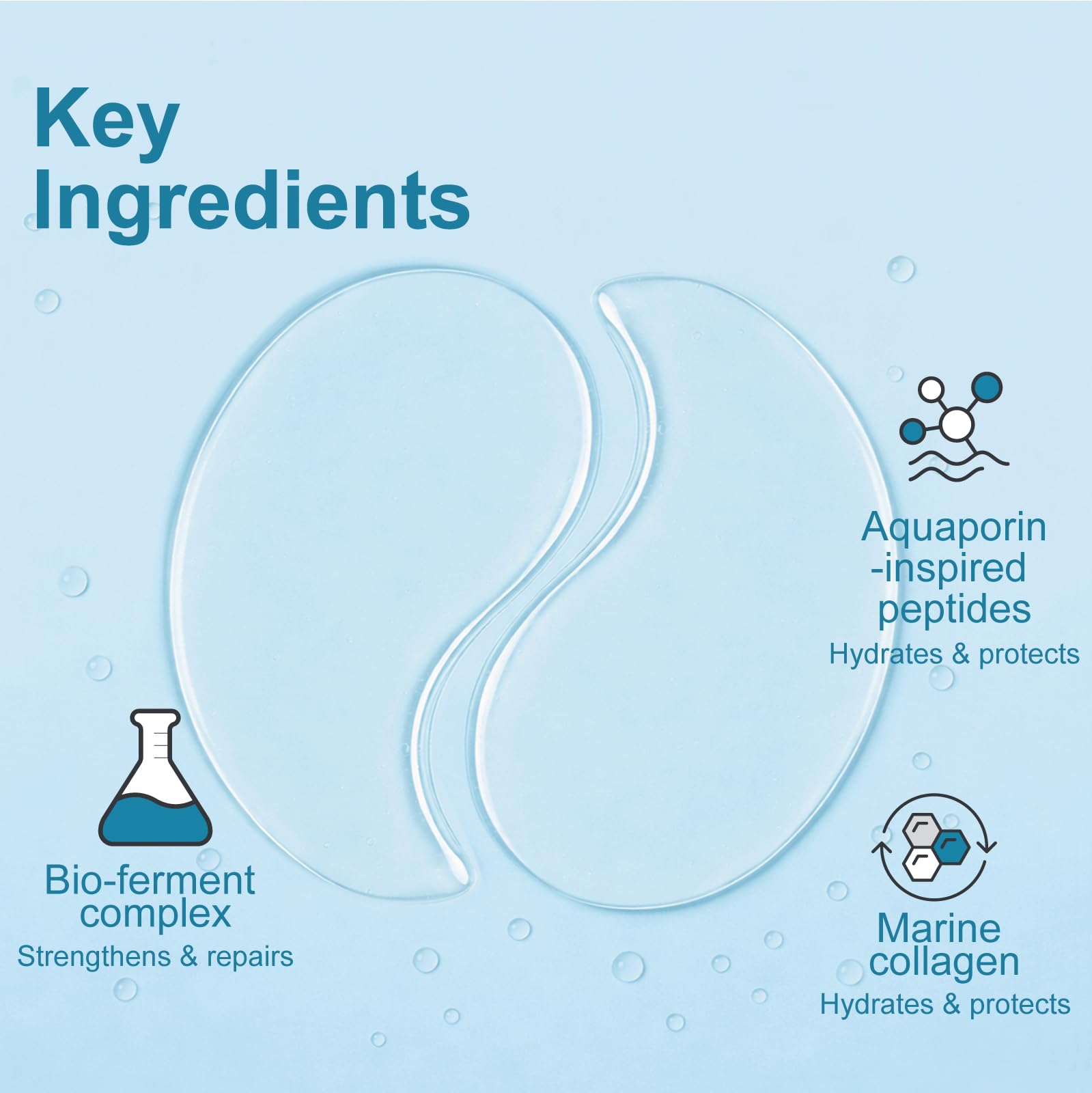 Tintark Hydraverse Abyssal Phase Hydrogel Under Eye Patches, 28 Pairs Individually Wrapped Bio-Ferment Peptide Marine Collagen Eye Masks for Night Routine & Tired Eyes