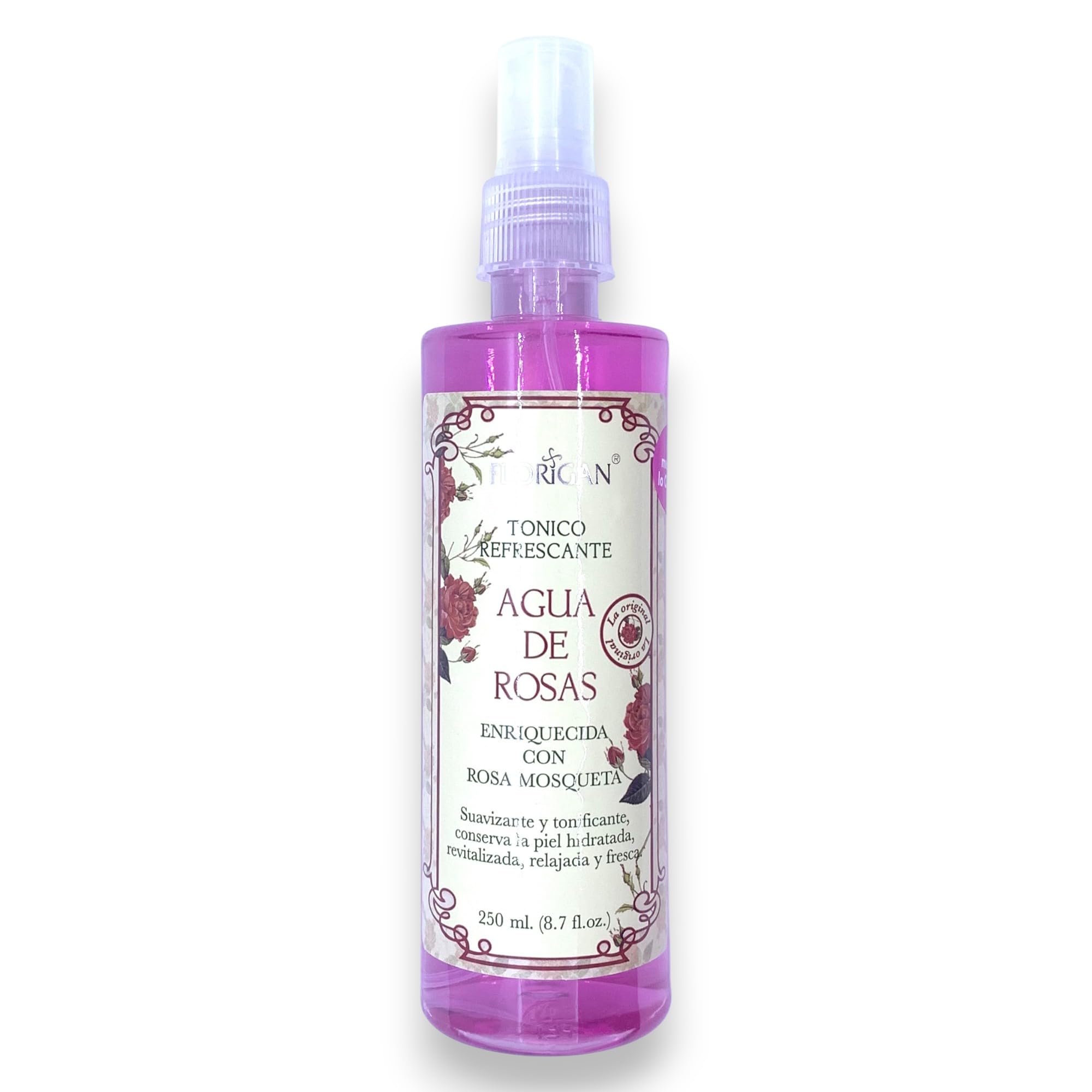 Florigan Refreshing Rose Water Toner with Rosehip Oil, Soothing and Hydrating Facial Spray, 250ml (8.7 fl.oz.)