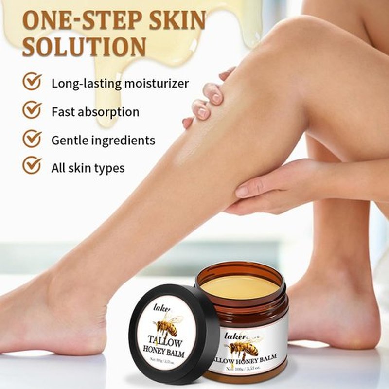 JEMPET Beef Tallow and Honey Balm - Tallow Honey Skin Balm - Skin Moisturizer for Face & Body (03, Unscented)