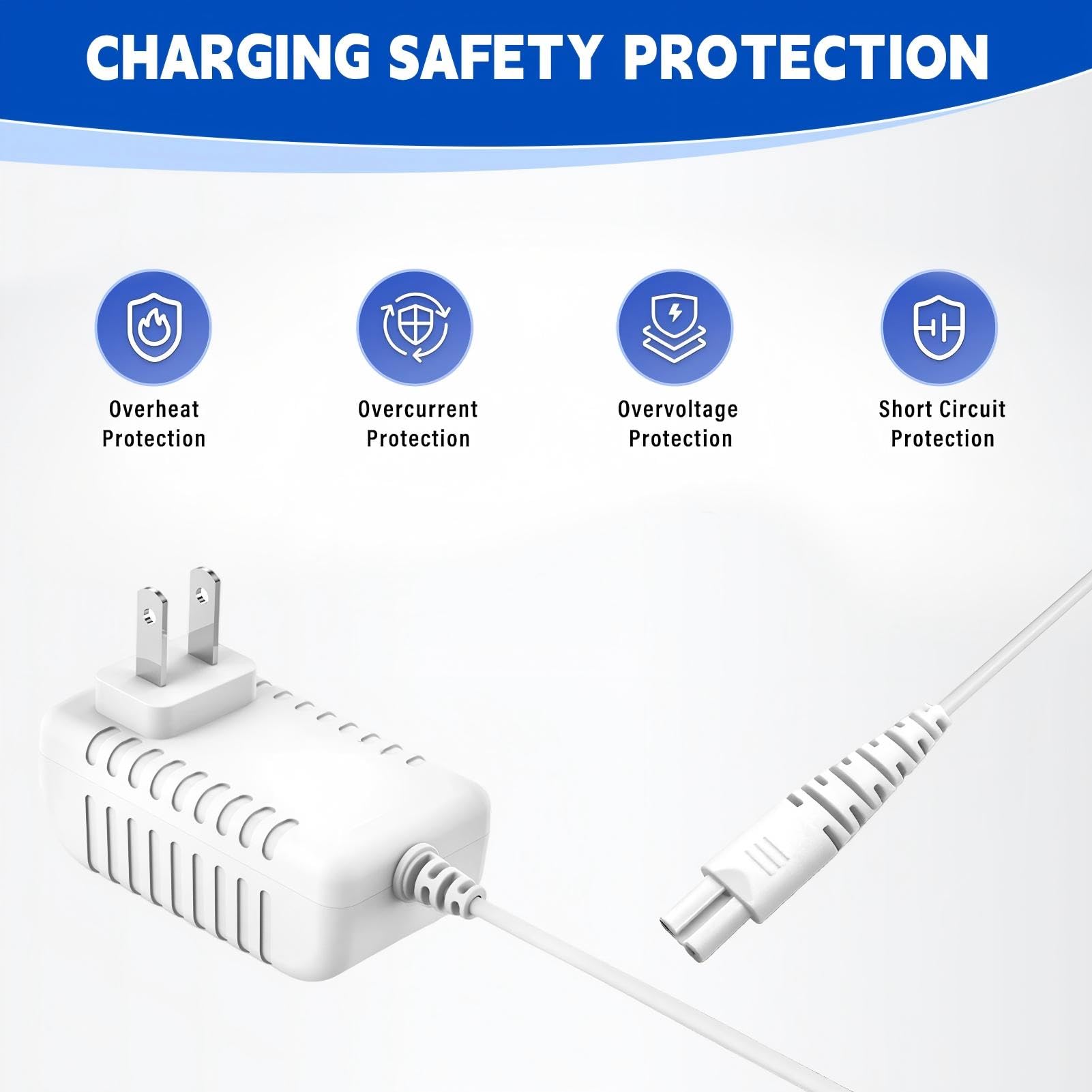 HV270 Charger Replacement Compatible with Magic Wand HV-270 Rechargeable Cordless Massager, AC/DC Power Adapter Supply Cord 10V 1A, Safe Fast Charging Cable for Hitachi HV270 Wand