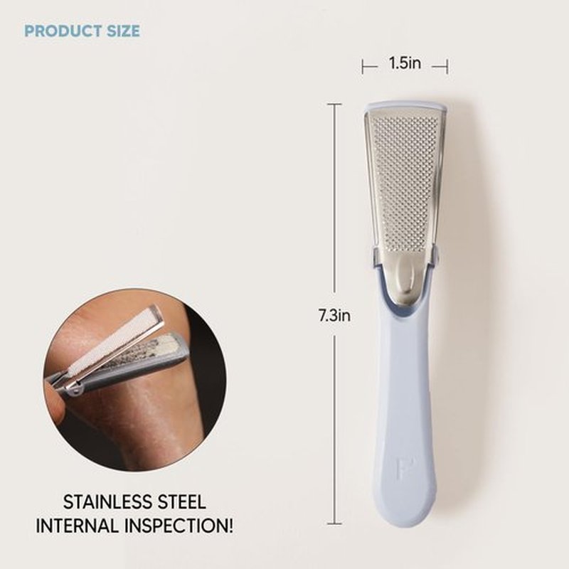 F3 Systems, Stainless Steel Callus Remover(Sky Blue), Effective for Thick Callus and Cracked Feet Pedicure Rasp, Remove Hard Skin, Grater Foot File, Foot Scrubber, Professional Foot Care