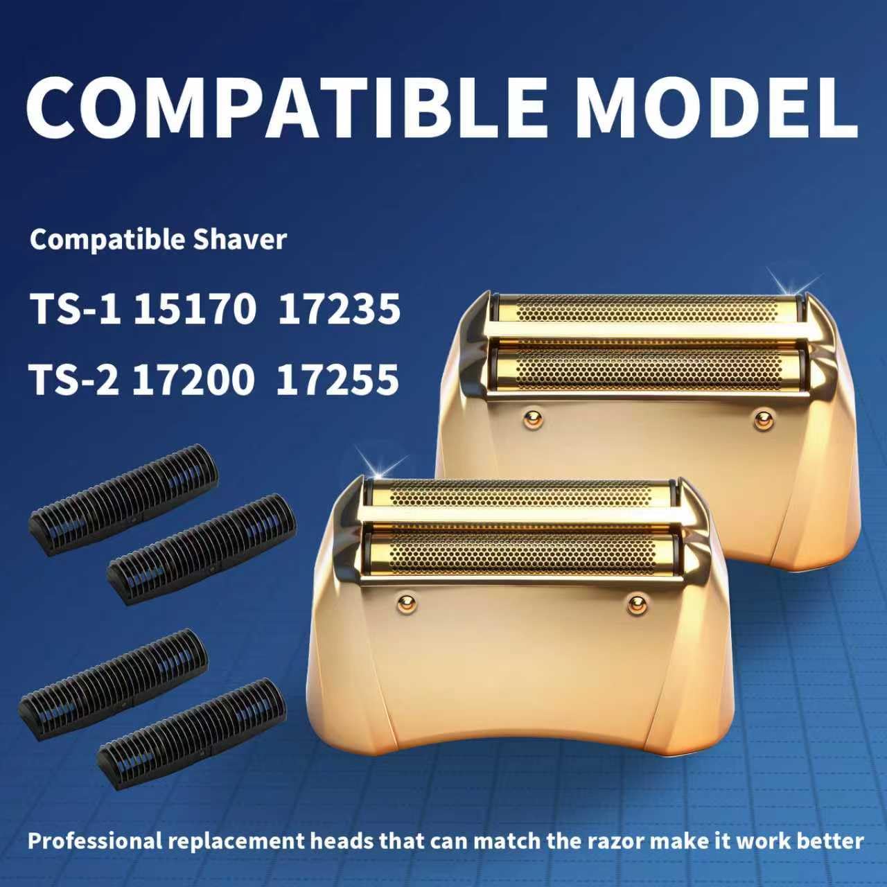 4 Pack Pro Shaver Replacement Foil and Cutters Compatible with andis 17220/17230 Shaver Foil Lithium Replacement