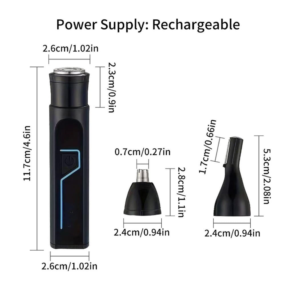 3 in 1 Hair Trimmer Kit for Men Nose Hair Eyebrow,Wet Dry Use,Easy Cleansing,Rechargeable 6500RPM Wet Dry Water Proof Cordless Hair Clipper Kit