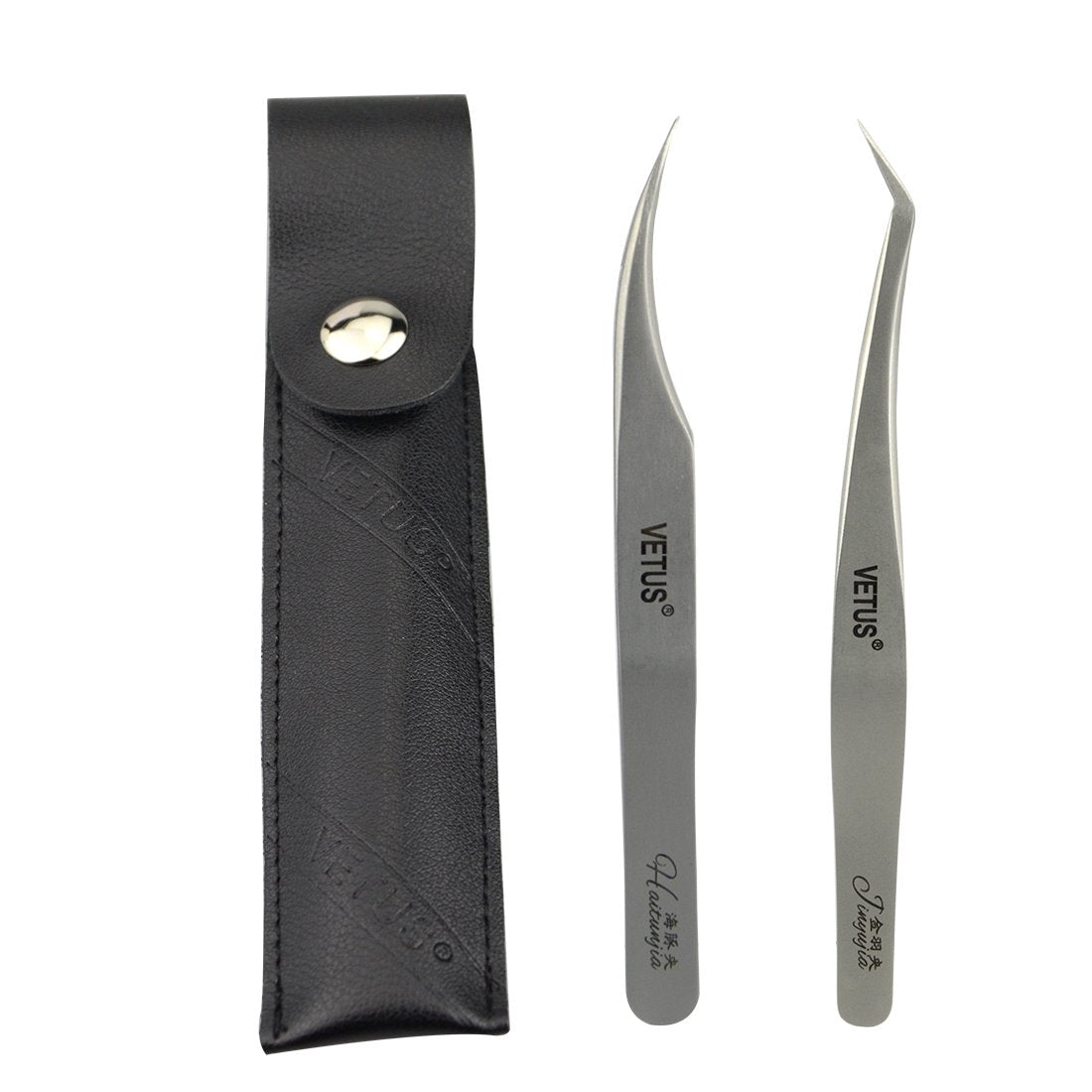 1 PC Vetus Eyelash Tweezers Fine Point High Precision Golden Feather Tweezers Stainless Steel for Eyelash Extension