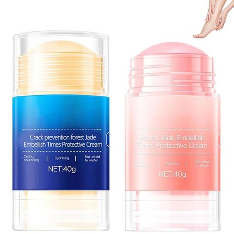fintaps Crack Feet Prevention Stick,2pcs Anti Crack Foot Cream For Dry Heels,Moisturizing Foot Balm Stick for Women Men Dry Heels(Pink+Blue)