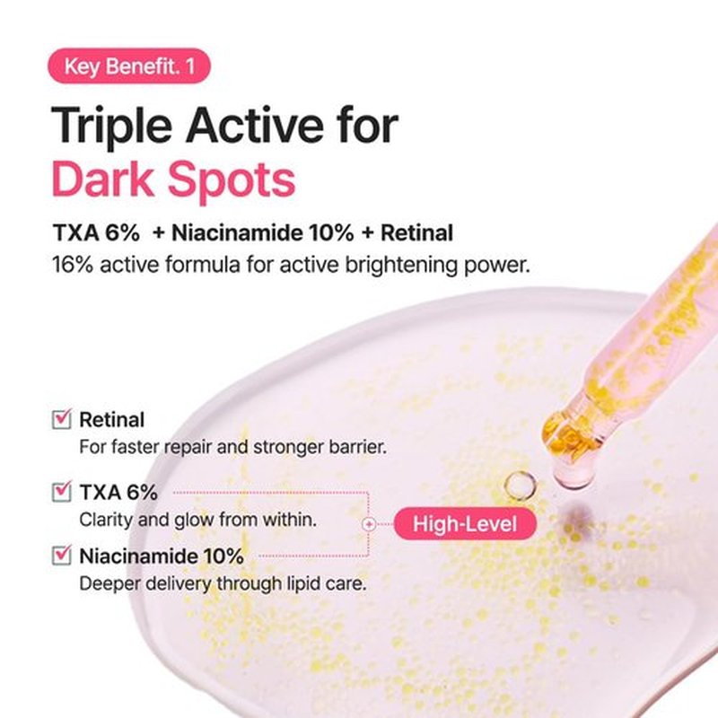 PURITO TXA 6% + Niacinamide 10% + Retinal Facial Serum | for Dark Spots, Hyperpigmentation, Uneven Tone | High-Level Tranexamic Acid 6% | Korean skincare, 30mL 1.01 fl.oz