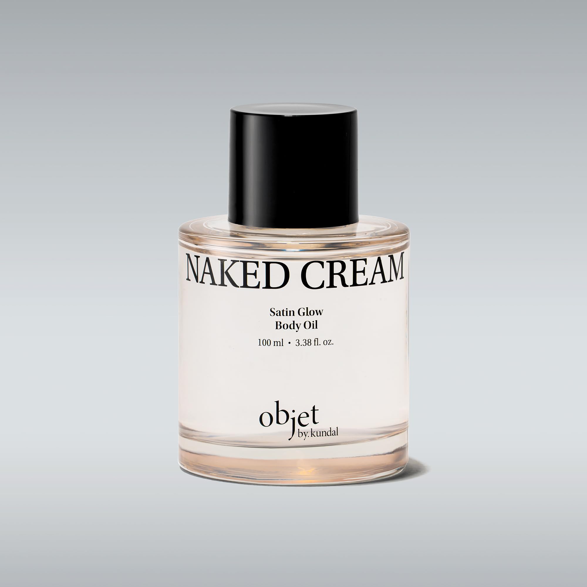 objet by KUNDAL Satin Glow K Beauty Body Oil, Naked Cream, 3.38 Fl Oz - For All Skin Types, 11 Peptides, Vitamin C & E, & Succinic Acid - Lightweight Body Oil - Korean Beauty