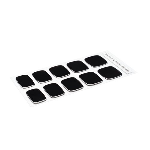 DANNI & TONI Semi Cured Gel Pedi Strips (Black Panther) Toenail Black Solid Color Pedicure Gel Nail Stickers for Toes 37 Stickers