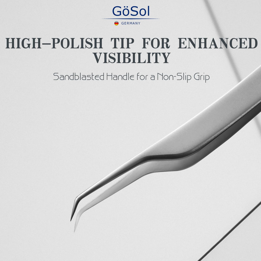 GöSol Pro Blackhead Tweezers, Precision Slant Tip for Blackhead Extraction