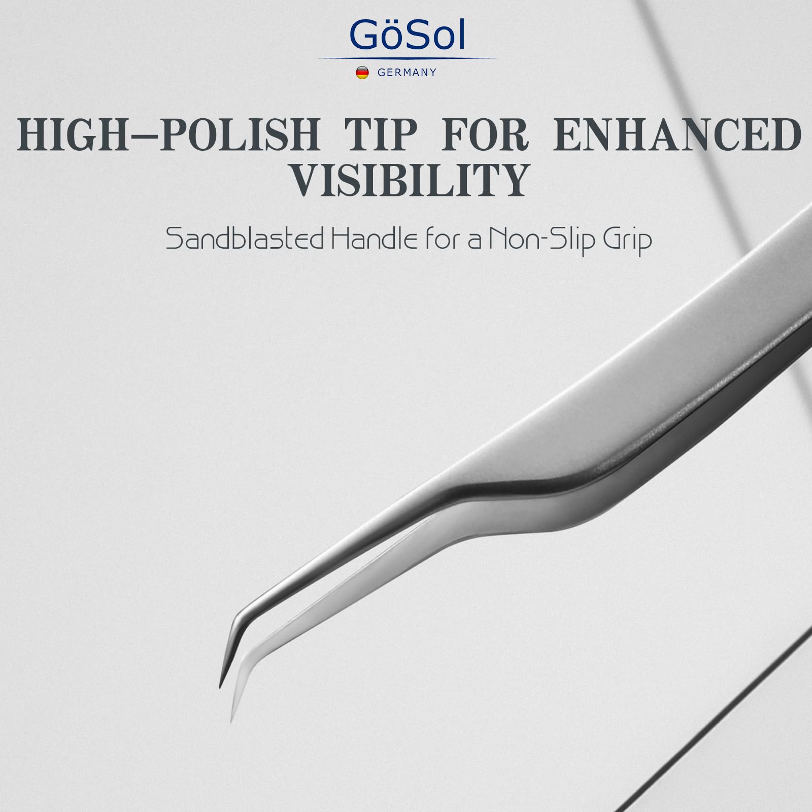 GöSol Pro Blackhead Tweezers, Precision Slant Tip for Blackhead Extraction