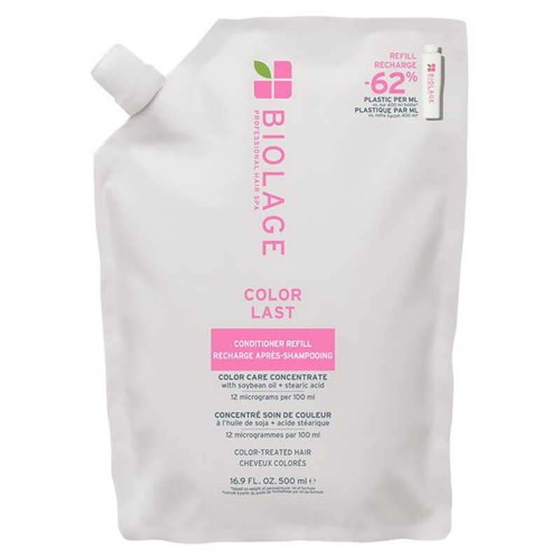 Biolage Color Last Conditioner Refill - Protects & Preserves Color Treated Hair, Hydrates & Repairs Damaged Hair, Adds Shine, Vegan, Paraben-Free, 16.9 Fl Oz