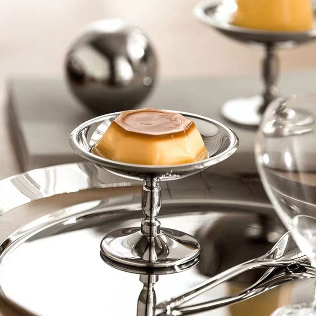 Angoily 3Pcs Mini Ice Cream Cup, Stainless Steel Dessert Sliver Cup Footed