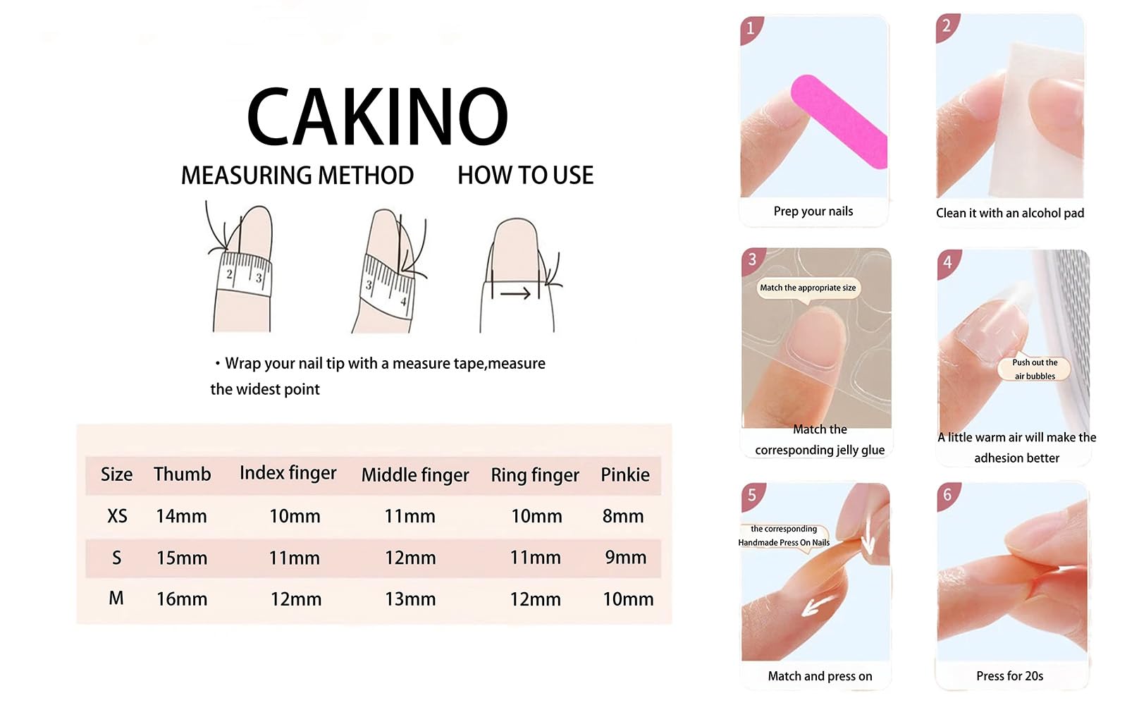 10 Medium Handmade Press On Nails | with 3D Floral and French design False Nails | Skip Salon Trips, Easy to Apply & Remove, Reusable (A008, M)