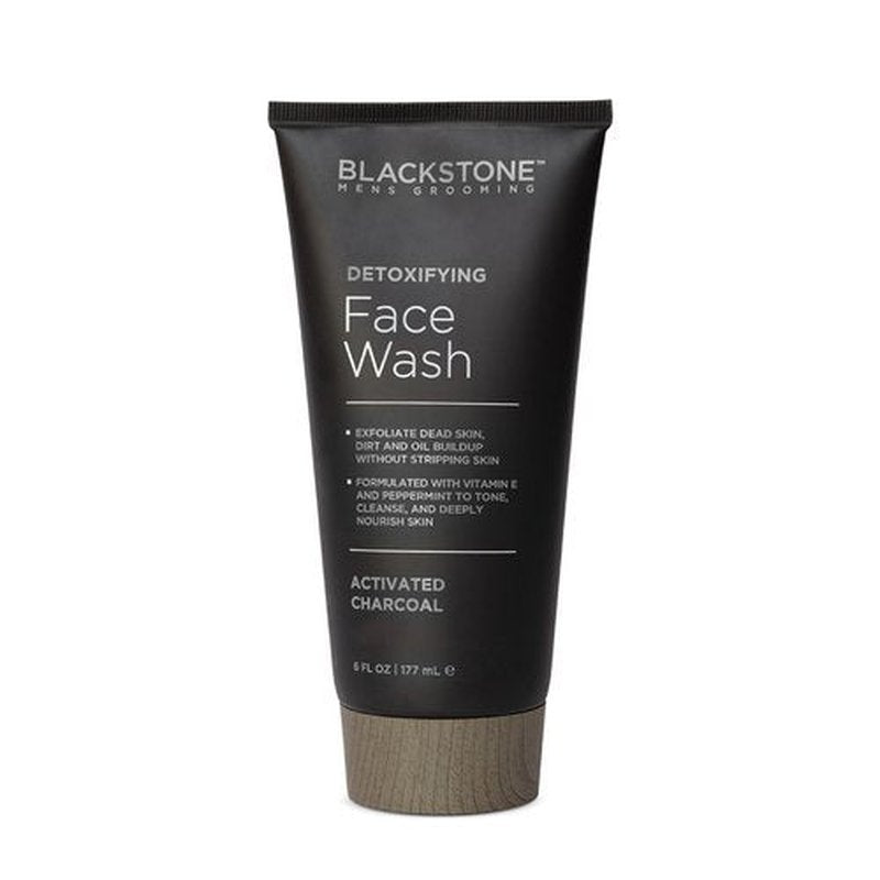 Blackstone Men's Grooming Detoxifying Face Wash with Vitamin E and Peppermint - Deep Cleansing & Exfoliating | Paraben & | - Activated Charcoal (6 Fl Oz)