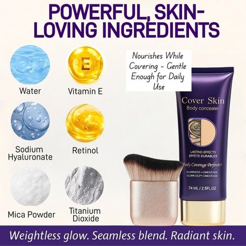 Skiennix Waterproof Body Concealer - Buildable Coverage Foundation for Uneven Skin Tone | Long-Lasting Finish