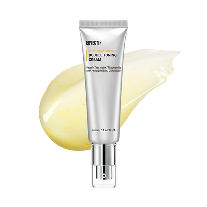 ROVECTIN Vita Double Toning Cream 1.69 fl oz, 50ml –Hydrating, Glutathione & Niacinamide Face Cream for Dark Spots, Uneven Skin Tone, Sensitive Skin – Vegan, Lightweight, Non-Irritating