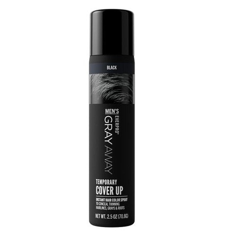 Everpro Gray Away Men’s Instant Root Cover-Up Spray - Temporary Gray Concealer for Thinning Hair - Black, 2.5 oz