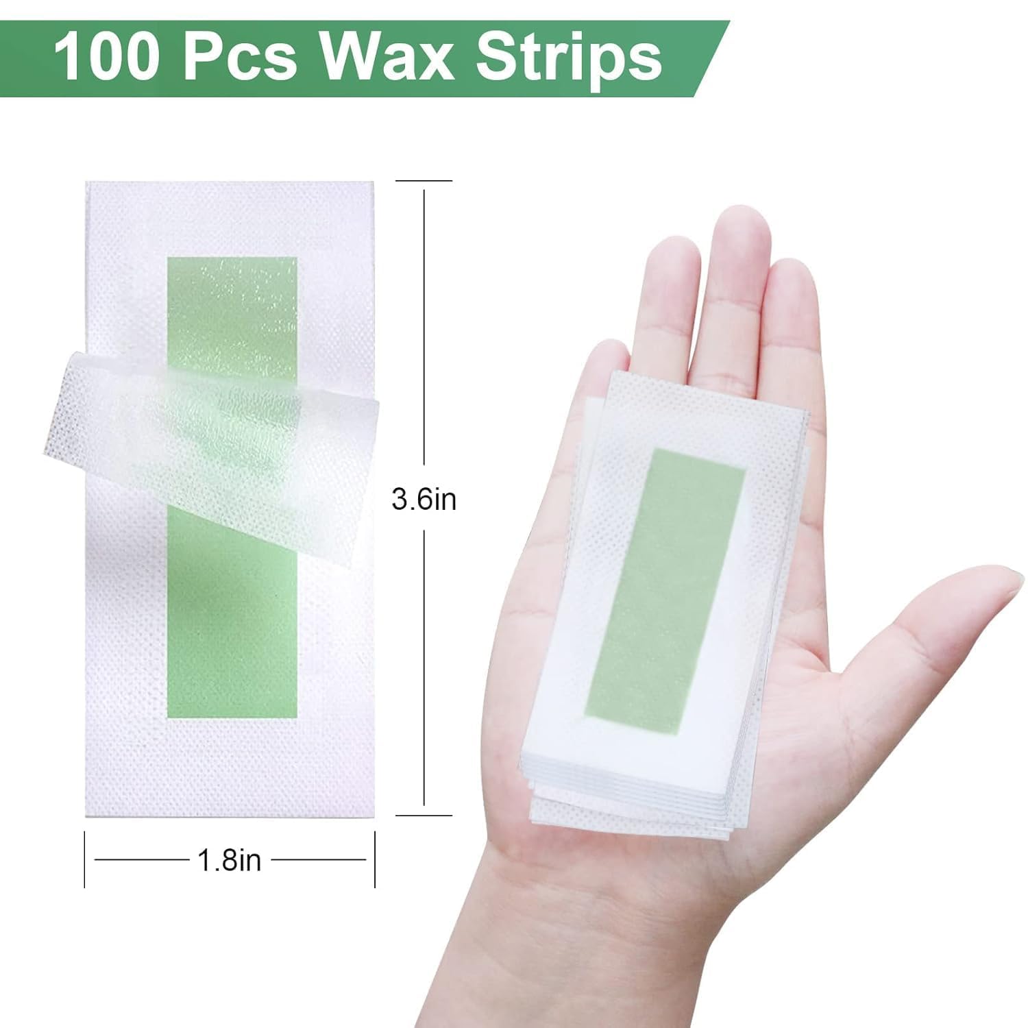 Facial Wax Strips - 100 Count, Facial Hair Removal for Women, Waxing Strips for Face Eyebrow Upper Lip Cheek Hair Remover, Quick & Painless At Home Waxing Kit for All Skin Types