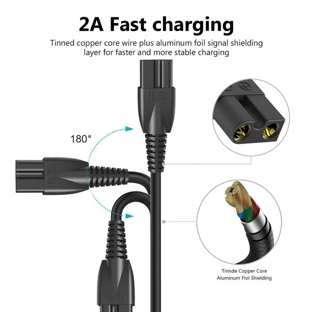 3FT Charger Replacement for Meridian Original M2B M2C M2G Electric Shaver Trimmer 5V Charging Cable for Meridian Power Cord 5V 1A Wall Charger AC Power Adapter