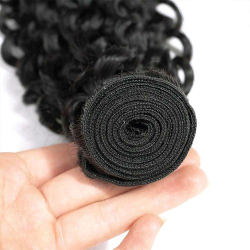 MLMYBAYEA Curly Bundles Human Hair 30 32 34 Inch Natural Black Color #1B Kinky Curly Bundles Double Weft Brazilian Virgin Hair Extensions Total 300g For Women