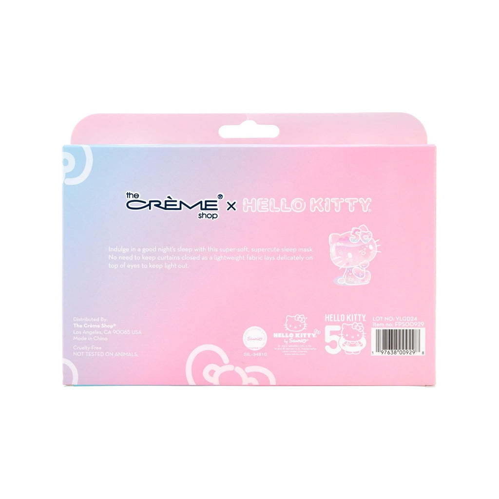 The Crème Shop x Hello Kitty Plushie Sleep Eye Mask, Eye Cover for Sleeping, Travel Nap, Soft & Comfortable Blindfold, 50th Year Anniversary Limited Edition Sleep Mask, Blocks Out Light