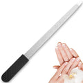 Professional Sapphire Black Nail File – 6.7" Stainless Steel, Double-Sided Metal File, Ergonomic Non-Slip Handle, for Natural, Gel, Acrylic Nails, Manicure & Pedicure Tool