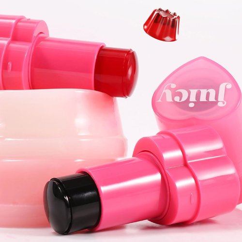 Multi-Use Water Jelly Tint Stick Sheer Lip & Cheek Stain Finish, 3-In-1 Cheek Blush & Eyeshadow & Lip Tinted Long-Lasting Moisture - 1,000+ Swipes Per Stick (# 03, 0.32oz)