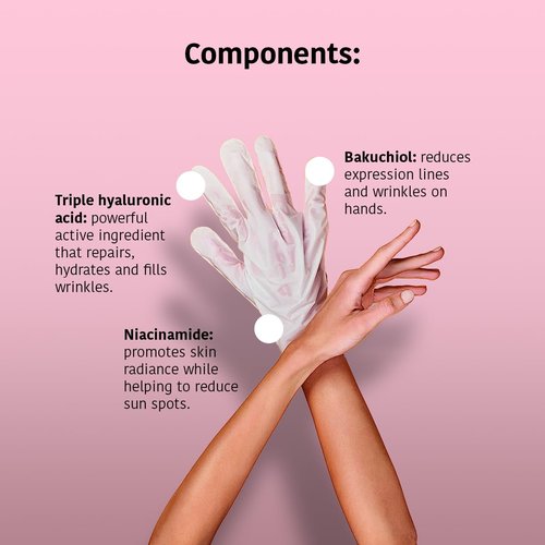 IROHA NATURE Anti-Aging Hand Mask Gloves | 4 Pairs | Triple Hyaluronic Acid, Bakuchiol & Niacinamide | Reduces Wrinkles & Dark Spots | Vegan & Cruelty-Free | 93% Natural Ingredients