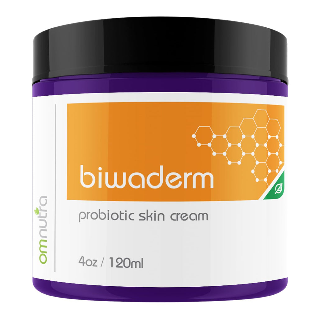 OmNutra Biwaderm Probiotic Skin Cream - 4OZ Organic Based Topical Probiotics for Skin Care Eczema Treatment Psoriasis Treatment for Folliculitis Treatment Pure Aloe Vera Gel 4oz