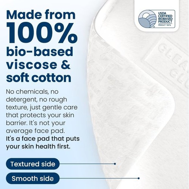 Clean Skin Club Clean² Pads 2.0 - Ultra Soft, Textured Face Pads with Triple Layers | Organic Cotton, No Shedding
