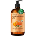 Yoken Pumpkin Seed Oil for Hair & Scalp Care, Glass Bottle, Unrefined, Cold-Pressed & Hexane-Free, Nourishes Hair, 100% Pure & Natural Pumpkin Oil for Skin & Body Massage, with Pump, 16 fl oz