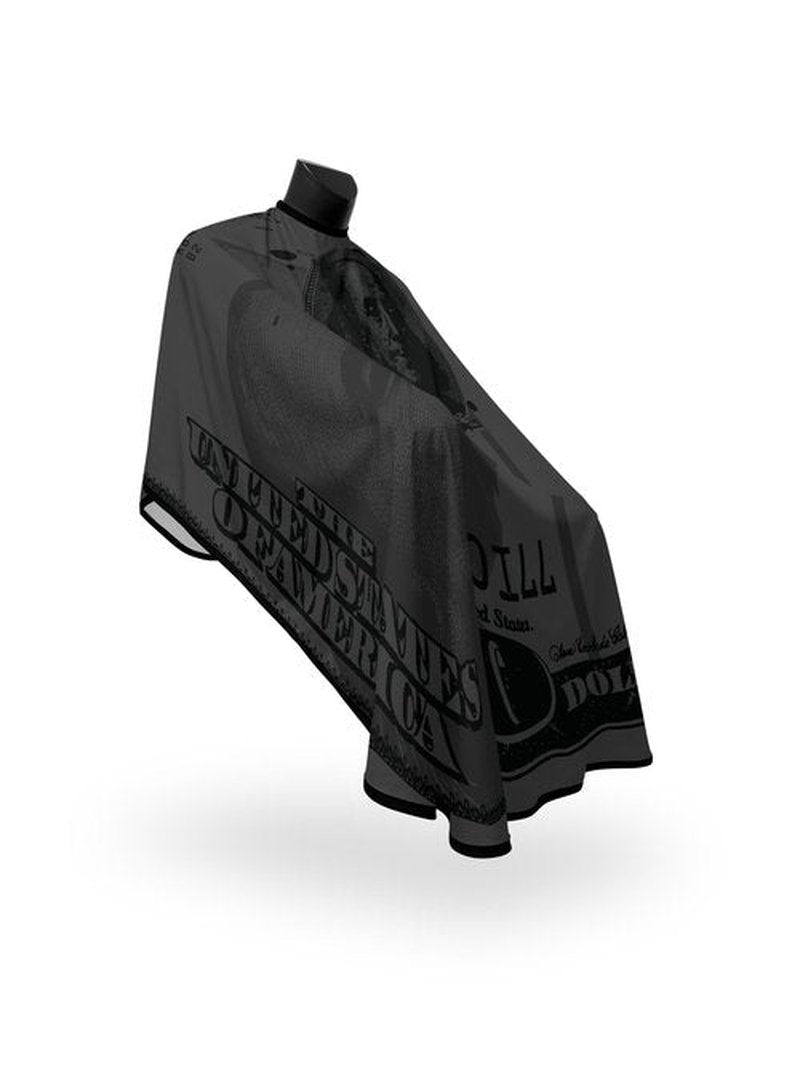Illuzien $100 Bill (BLACKOUT) PRO Barber Cape, Hair Cut Cape, Water-Resistant Barber Accessories, Professional (ELASTIC)