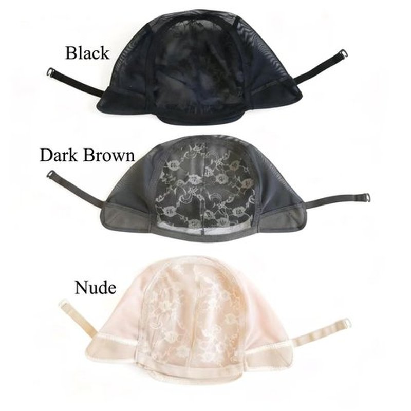 5Pcs/lot Wig Cap for Making Wigs With Adjustable Strap And Hair Weaving Stretch Adjustable Glueless Wig Cap Black Dome Cap For Wig
