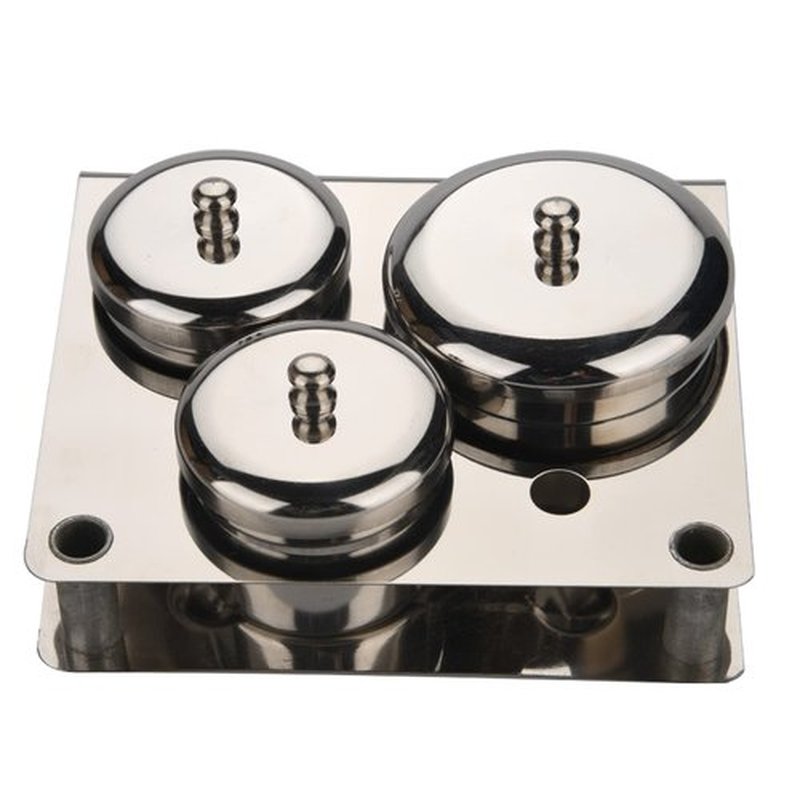 GOTOTOP 3Pcs Acrylic Nail Powder Container Stainless Steel Nail Art Mini Powder & Liquid Set Cans Storage Box Compact Manicure Tools 13.50 x 11.00 x 6.50cm