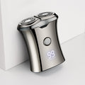 Electric Mini Travel Shaver for Men - Pocket Size Washable Electronic Razor - Mens Rechargeable Portable Cordless Small Shaving Face Beard - Wet & Dry Rotary Compact Electrical Shave