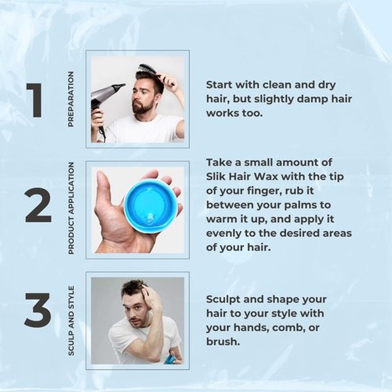 SLIK Aqua Wax Hair Styling Wax - Strong Hold & Frizz Control - Easy Wash Out | Unisex (140g / 4.9oz)
