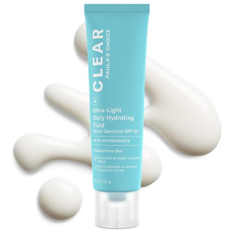 Paula's Choice CLEAR Ultra-Light Hydrating Face Sunscreen - SPF 30, Oil-Free Moisturizer with Green Tea & Chamomile, 2oz