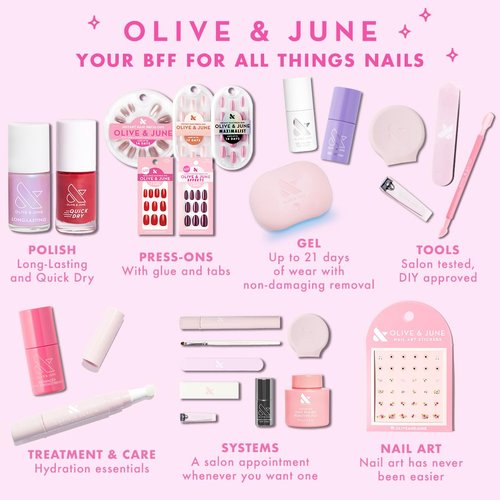 Olive & June Quick Dry Nail Polish | Instant, Fast-Drying, Smudgeproof Color | 15-free, Vegan Cruelty-Free Formula | Lasts up to 7 Days | Salon-Quality Manicure, Pedicure at Home | Speed Gloss Topcoat
