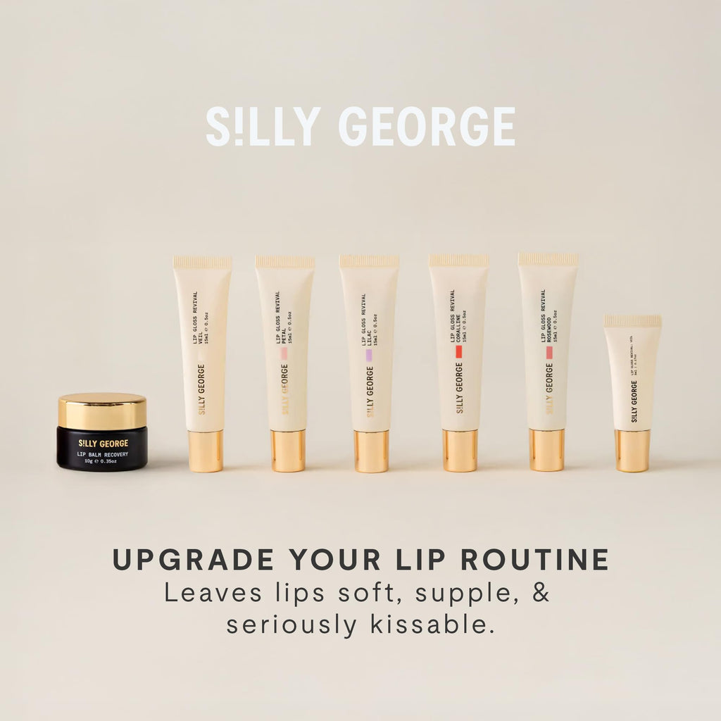 Silly George Lip Gloss Revival - Glossy Hydrating Glaze with Peptides, Shea Butter, & Moisturizing Argan, Macadamia, Babassu Oil for Dry Lips, Clean Beauty Products, Lilac 15ml Tubes