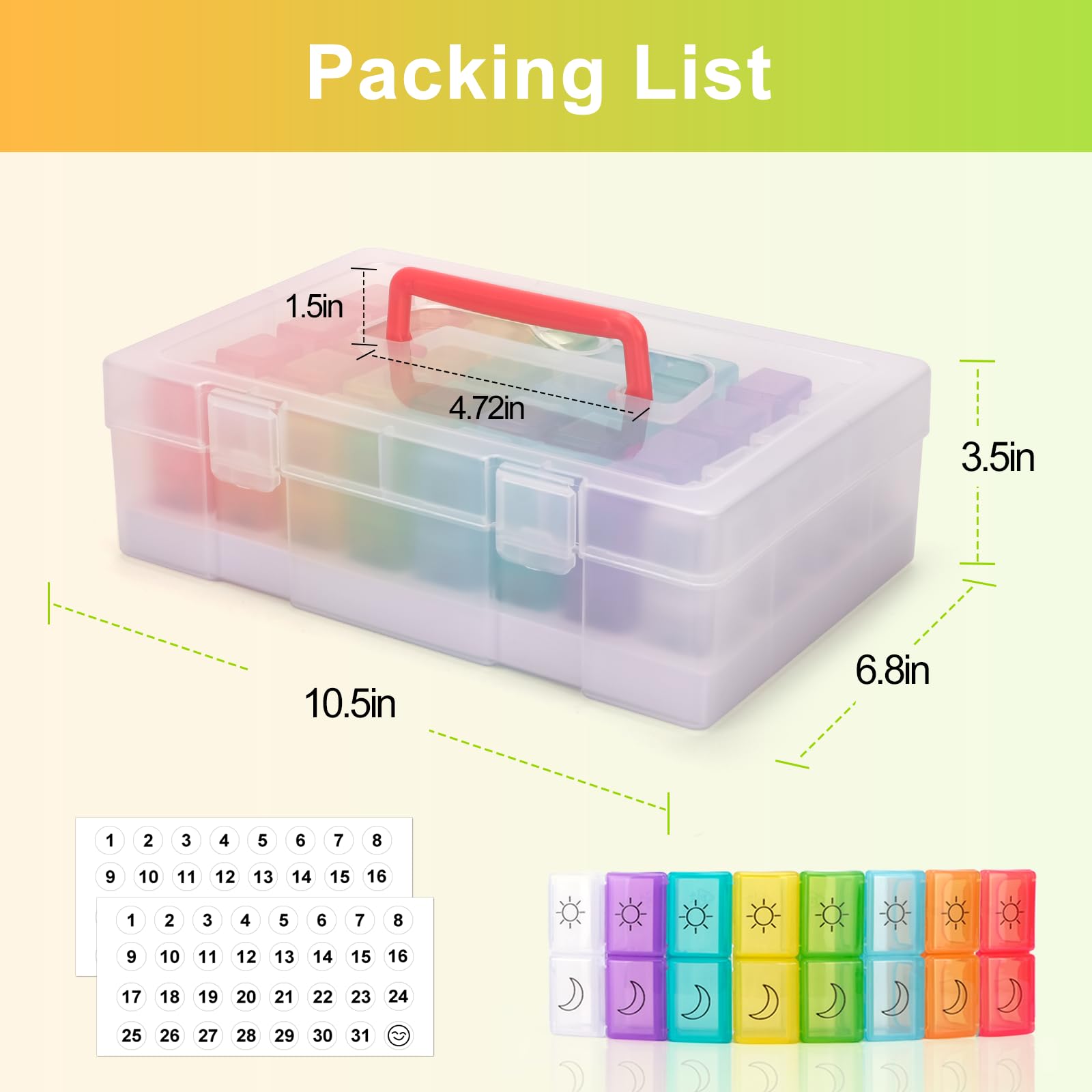 Monthly Pill Organizer 2 Times a Day,30 Day Pill Organizer 2X a Day,Pill Boxes and Organizer 2 Times a Day with Travel Case,Moth Pill Box Am Pm Month Pill Box Organizer with 32 Daily Compartments