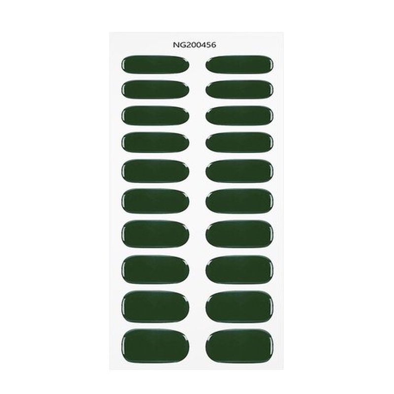 JMEOWIO Gel Nail Stickers Dark Green Semi Cured Gel Nail Strips Wraps UV/LED Nail Supplies Nail Art Design Decoration Accessories