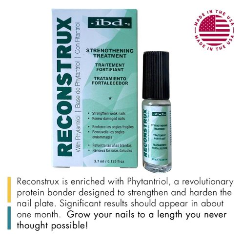 IBD Reconstrux Nail Repair Treatment – Nail Strengthener for Weak & Damaged Nails, Nail Growth Treatment for Peeling & Brittle Nails – 0.125 fl oz, 2 Pack