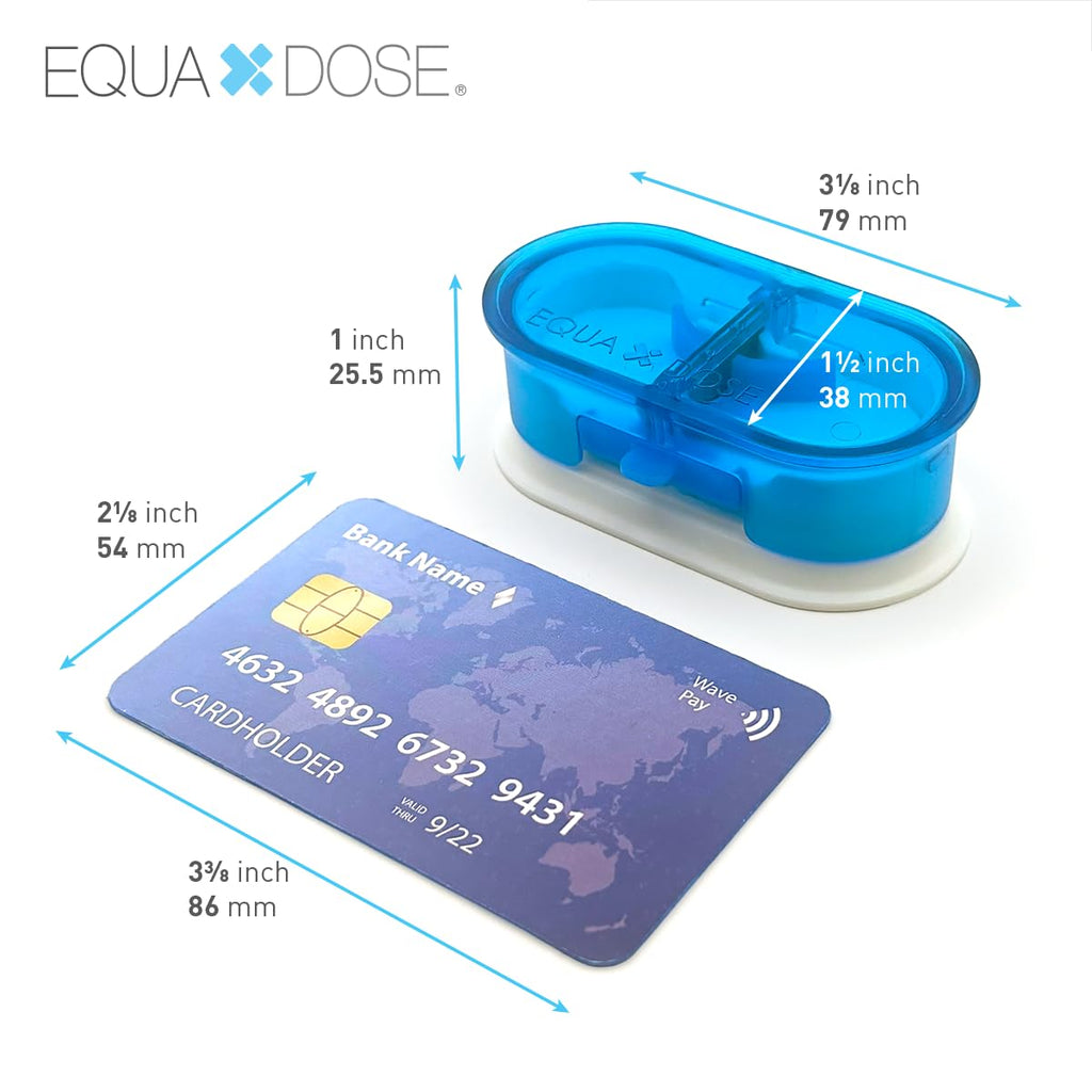 EQUADOSE Pill Cutter, Double Stainless Steel Blade & Centering Device, Blue