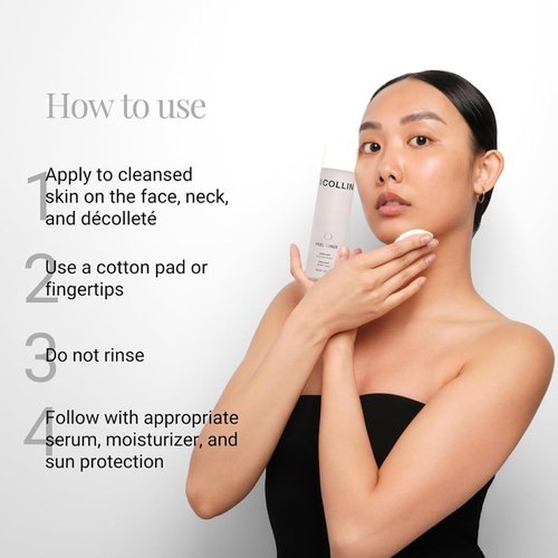 G.M. COLLIN Peel Toner Exfoliant - Daily Leave-On AHA BHA PHA Liquid | Salicylic Acid for Smooth Skin & Pore Minimizing | Aloe Vera Hydration