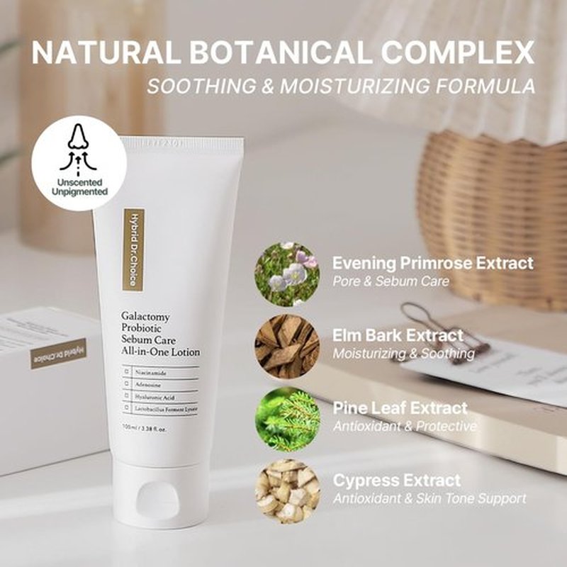 Hybrid Dr.Choice Galactomy Probiotic Sebum Care All-in-One Lotion Galactomyces Tranexamate PDRN hyaluronic acid