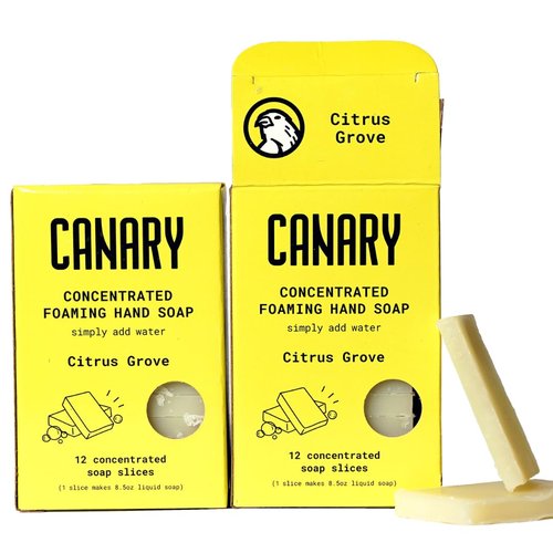 Canary Citrus Grove Foaming Hand Soap Refill Bars - Non-Toxic Refillable Zero Waste Hand Wash Concentrate with Coconut Oil - All Natural, Moisturizing, Organic (makes 24 bottles of liquid soap)