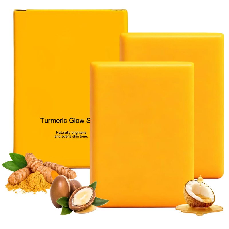 Lucift 2PCS Turmeric Wash Soap, Turmeric Cleansing Soap, Body Skin Care Handmade Soap, Gentle Formula for All Skin Types, Ideal for Face and Full Body Care