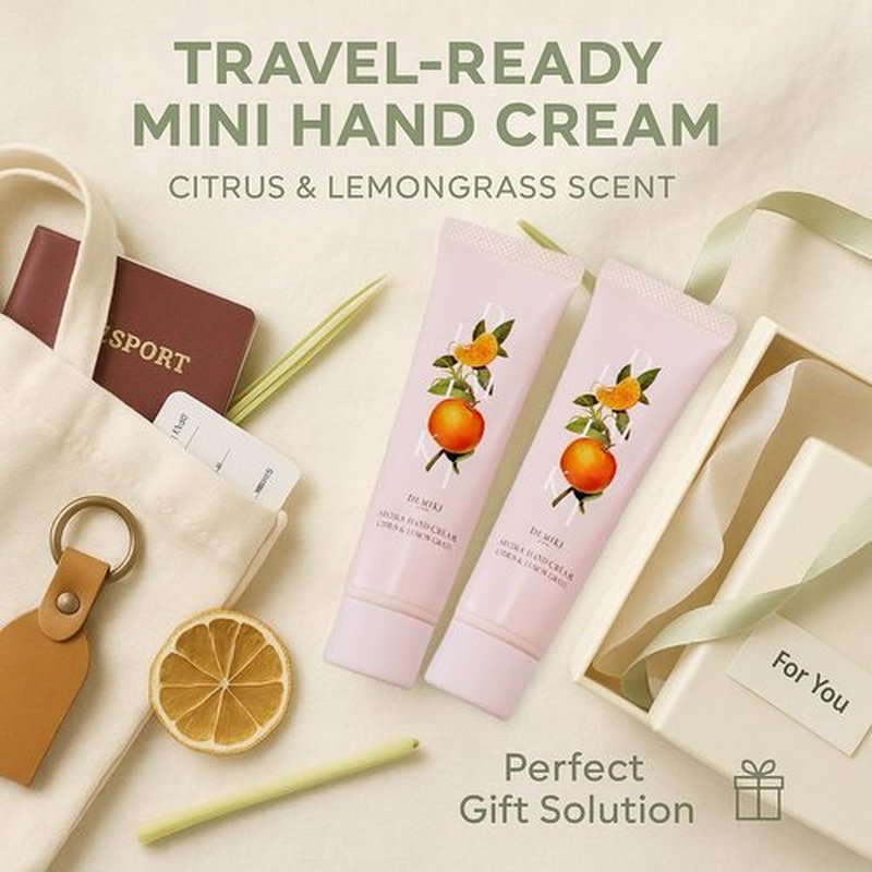 Demiki Shea Butter Hand Cream - Nourishing Moisturizer for Dry Hands | Travel Size 2pcs (50g Each)
