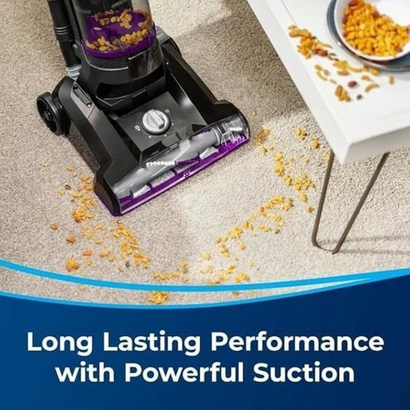Power Force Helix Bagless Upright Vacuum - Powerful Suction for Pet Hair & Carpets | 23ft Cord, 5 Height Settings, Violet